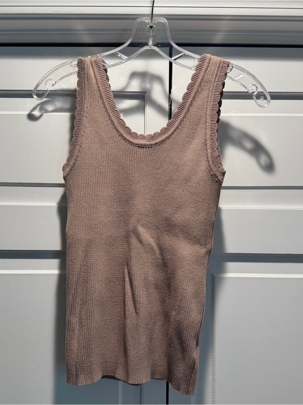 Tan Ribbed Tank Top